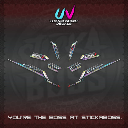 CLICK V3 VARIO STRIPING UV TRANSPARENT DECALS (2026 SPORTS RACE DESIGN) STICKER KITS BY STICKABOSS