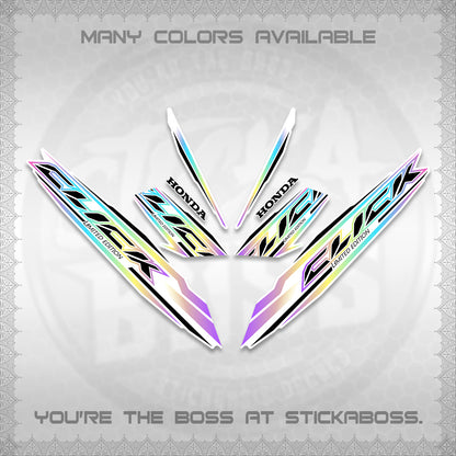 CLICK 125 V3 INDO FOR WHITE DECALS (2024 SV 13-A2 STYLE) STICKER KITS By STICKABOSS
