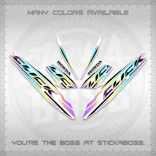 CLICK 125 V3 INDO FOR WHITE DECALS (2024 SV 13-A2 STYLE) STICKER KITS By STICKABOSS