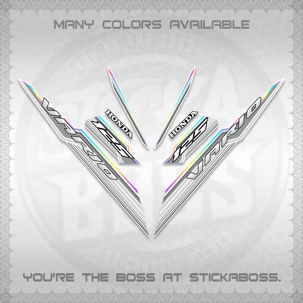 CLICK 125 V3 INDO FOR WHITE DECALS (2024 SV 07-A2 STYLE) STICKER KITS By STICKABOSS