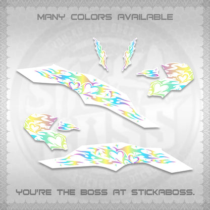 CLICK 125 V3 FOR WHITE DECALS (2026 TRIBAL HEART DESIGN) STICKER KITS BY STICKABOSS