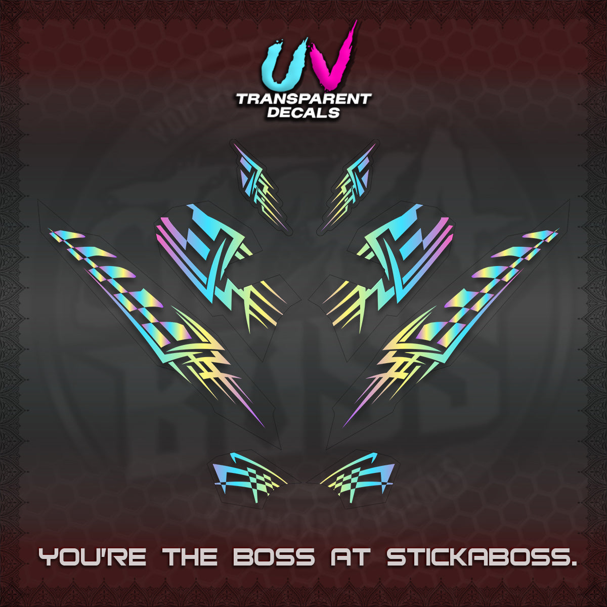 CLICK 125 V3 VARIO INDO-MALAY UV TRANSPARENT DECALS (2026 TRIBAL LINES DESIGN) STICKER DECALS By STICKABOSS