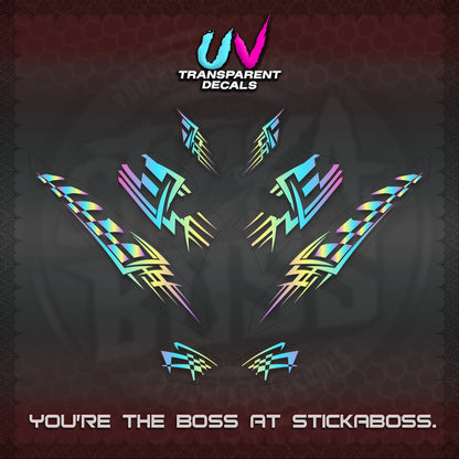 CLICK 125 V3 VARIO INDO-MALAY UV TRANSPARENT DECALS (2026 TRIBAL LINES DESIGN) STICKER DECALS By STICKABOSS