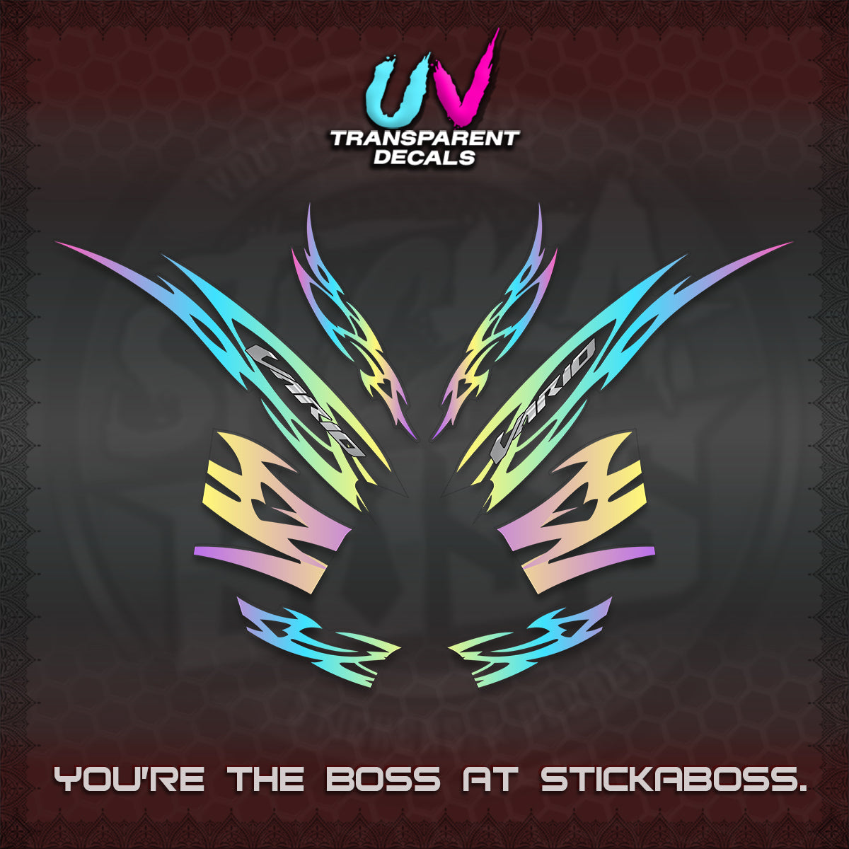 CLICK 125 V2 INDO STRIPING UV TRANSPARENT DECALS (2026 NUSANTARA MOTIF) STICKER DECALS By STICKABOSS