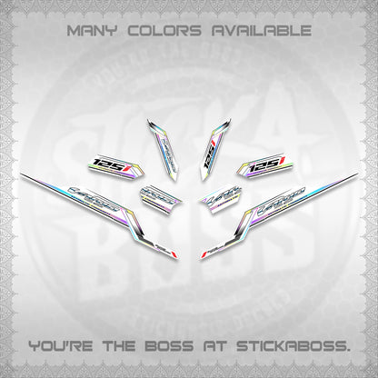 CLICK V3 VARIO STRIPING FOR WHITE DECALS (2026 SPORTS RACE DESIGN) STICKER KITS BY STICKABOSS