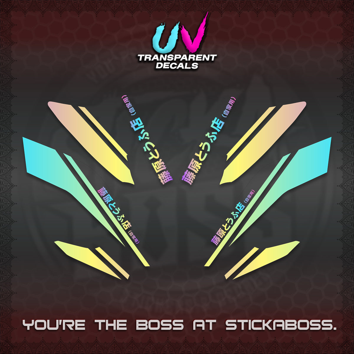 NMAX V2 UV TRANSPARENT DECALS (TRUENO STYLE DESIGN) STICKER KITS By STICKABOSS