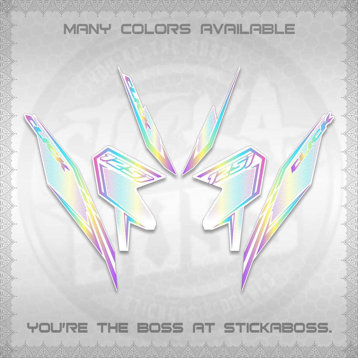 CLICK 125 V3 FOR WHITE DECALS (2026 LINE UP DESIGN) STICKER KITS By STICKABOSS
