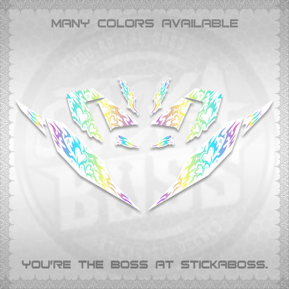 CLICK 125 V4 FOR WHITE DECALS (2026 TRIBAL HEART DESIGN) STICKER KITS BY STICKABOSS