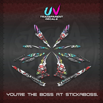 AEROX 155 V1 UV TRANSPARENT DECALS (2026 NEW RCB 2.0 DESIGN) STICKER KITS BY STICKABOSS