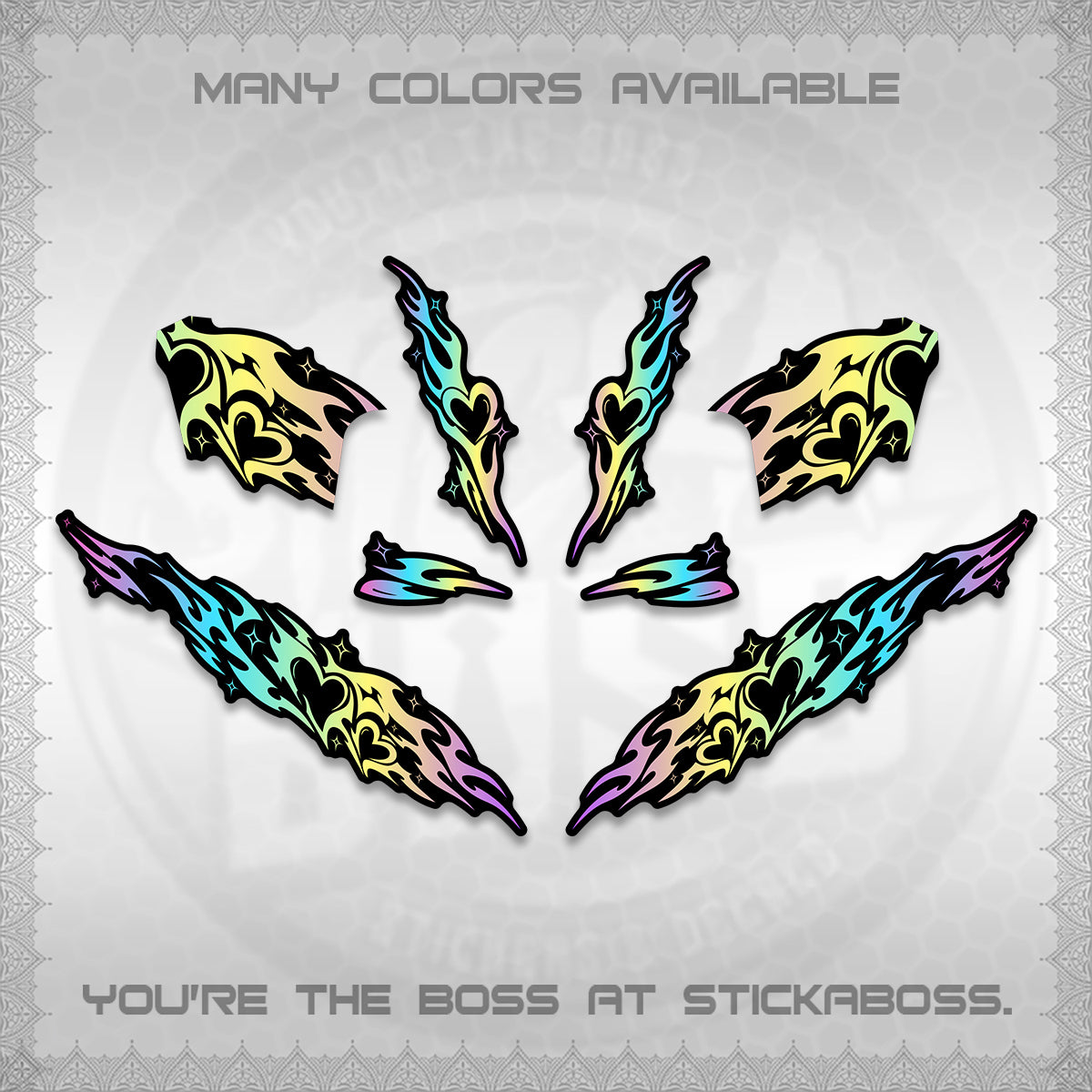 CLICK 125 V2 DECALS (2026 STRIPING HEART DESIGN) STICKER KITS BY STICKABOSS