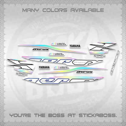 AEROX 155 V1 FOR WHITE DECALS (2026 CYBER STYLE 01) STICKER KITS BY STICKABOSS