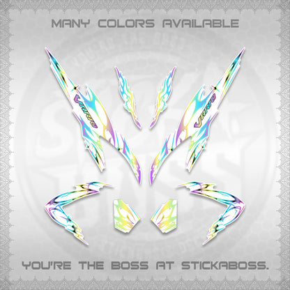 CLICK 125 V2 VARIO FOR WHITE DECALS (2026 TRIBAL LIGHTNING DESIGN) STICKER KITS BY STICKABOSS