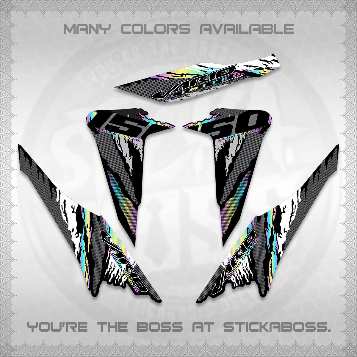 CLICK 150 V2 VARIO DECALS (2022 SPECIAL SPLASH DESIGN) STICKER KITS BY STICKABOSS