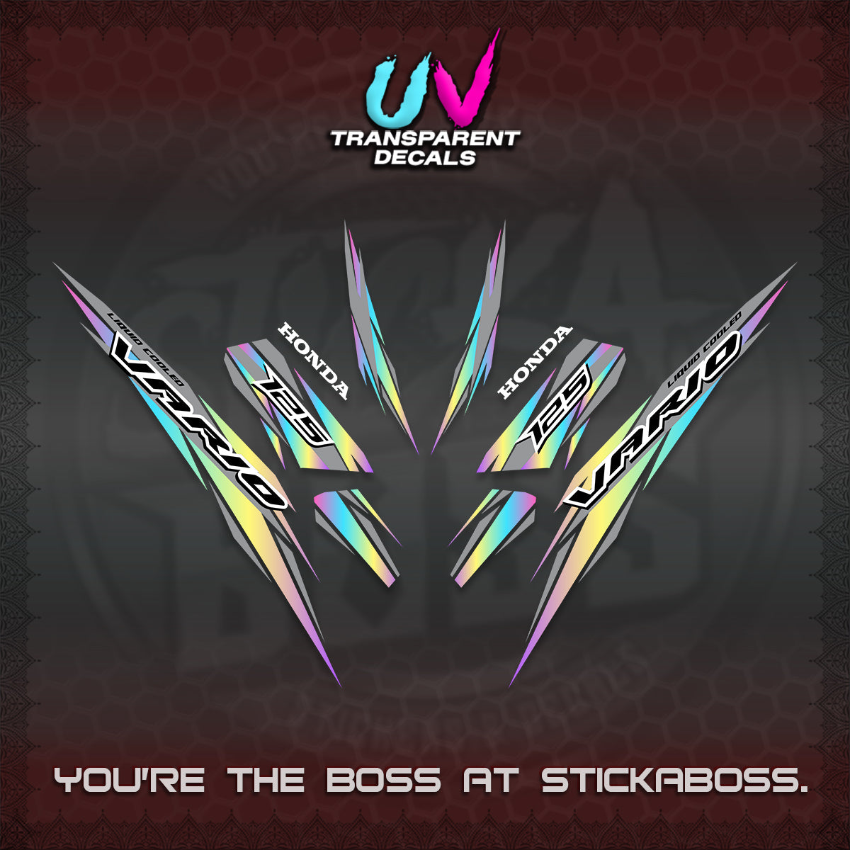 CLICK 125 V3 INDO UV TRANSPARENT DECALS (2024 SV 22-A1 STYLE) STICKER KITS By STICKABOSS