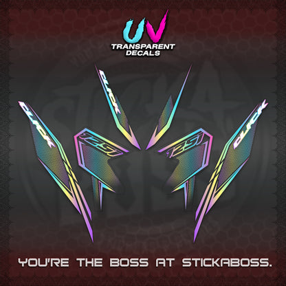 CLICK 125 V3 UV TRANSPARENT DECALS (2026 LINE UP DESIGN) STICKER KITS By STICKABOSS
