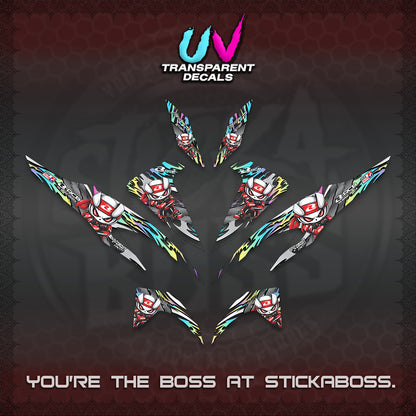 CLICK 125 V2 UV TRANSPARENT DECALS (2026 NEW RCB 2.0 DESIGN) STICKER KITS BY STICKABOSS
