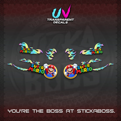 FAZZIO UV TRANSPARENT DECALS (FLAMES 02 SUPER-M MOTIF) STICKER KITS BY STICKABOSS