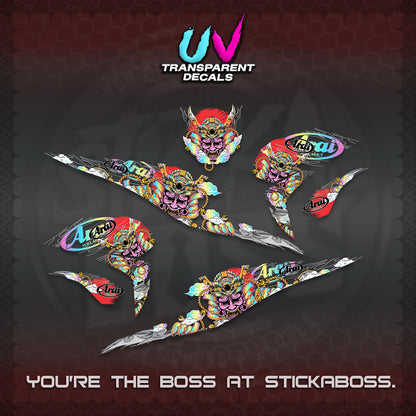 BEAT FI INDO UV TRANSPARENT DECALS (2026 NEW SAMURAI MOTIF) STICKER KITS BY STICKABOSS