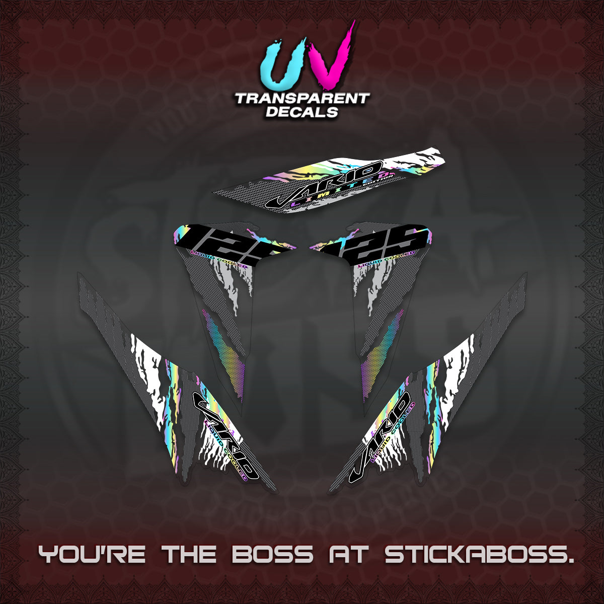 CLICK 125 V2 VARIO UV TRANSPARENT DECALS (2022 SPLASH SPECIAL) STICKER KITS BY STICKABOSS