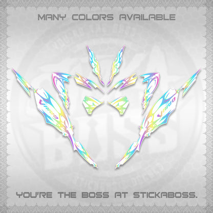 CLICK 125 V4 VARIO FOR WHITE DECALS (2026 TRIBAL LIGHTNING DESIGN) STICKER KITS BY STICKABOSS