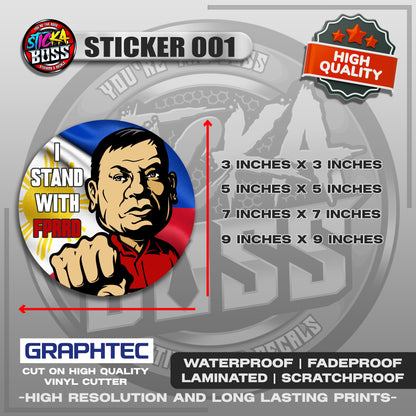 DUTERTE STICKERS | VINYL WATERPROOF STICKER | PREMIUM LAMINATED【PRINTED】