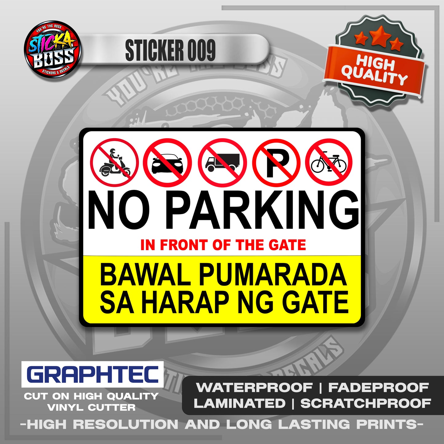 PARKING SIGNAGES | VINYL WATERPROOF STICKER | PREMIUM LAMINATED【PRINTED】