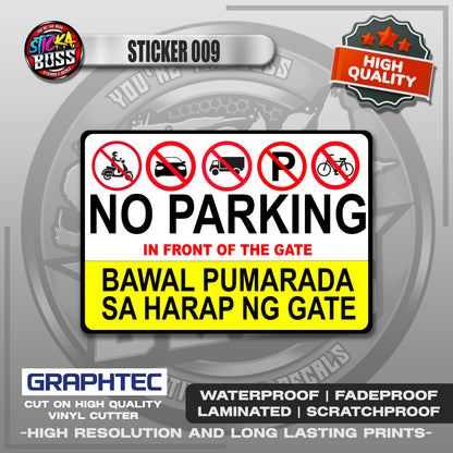 PARKING SIGNAGES | VINYL WATERPROOF STICKER | PREMIUM LAMINATED【PRINTED】
