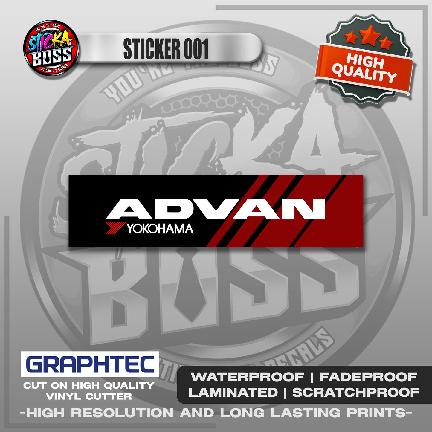 ADVAN YOKOHAMA STICKERS | VINYL WATERPROOF STICKER | PREMIUM LAMINATED【PRINTED】