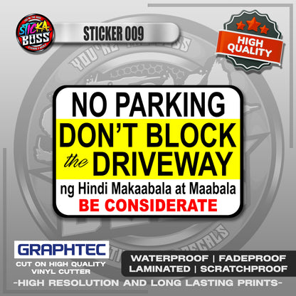 PARKING SIGNAGES | VINYL WATERPROOF STICKER | PREMIUM LAMINATED【PRINTED】