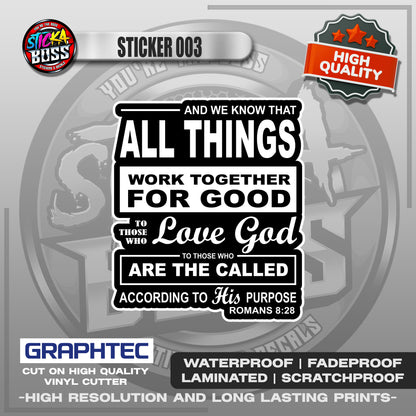 BIBLE VERSE STICKERS PART 1 | VINYL WATERPROOF STICKER | PREMIUM LAMINATED【PRINTED】