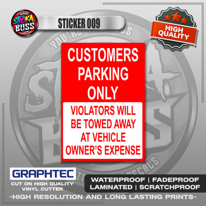 PARKING SIGNAGES | VINYL WATERPROOF STICKER | PREMIUM LAMINATED【PRINTED】