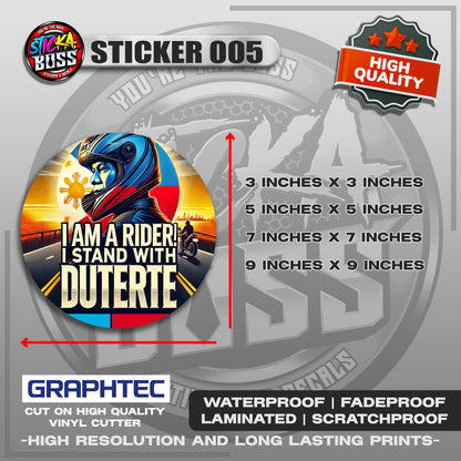 DUTERTE STICKERS | VINYL WATERPROOF STICKER | PREMIUM LAMINATED【PRINTED】