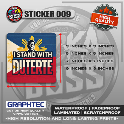 DUTERTE STICKERS | VINYL WATERPROOF STICKER | PREMIUM LAMINATED【PRINTED】