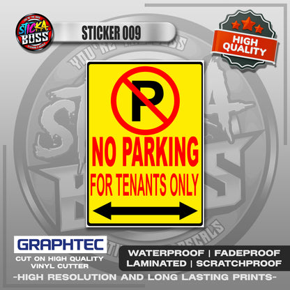 PARKING SIGNAGES | VINYL WATERPROOF STICKER | PREMIUM LAMINATED【PRINTED】