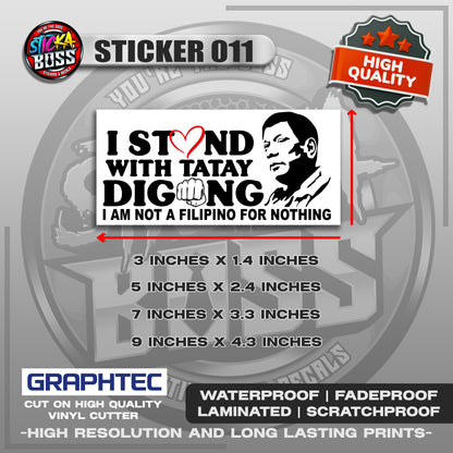 DUTERTE STICKERS | VINYL WATERPROOF STICKER | PREMIUM LAMINATED【PRINTED】