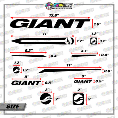 GIANT BIKE DECALS ( VINYL CUT-OUT STICKER DECALS )【Stickaboss】