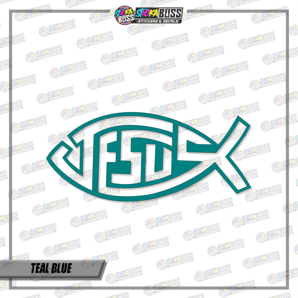 JESUS FISH (VINYL CUT-OUT STICKER DECALS )【Stickaboss】