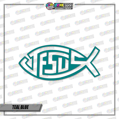 JESUS FISH (VINYL CUT-OUT STICKER DECALS )【Stickaboss】