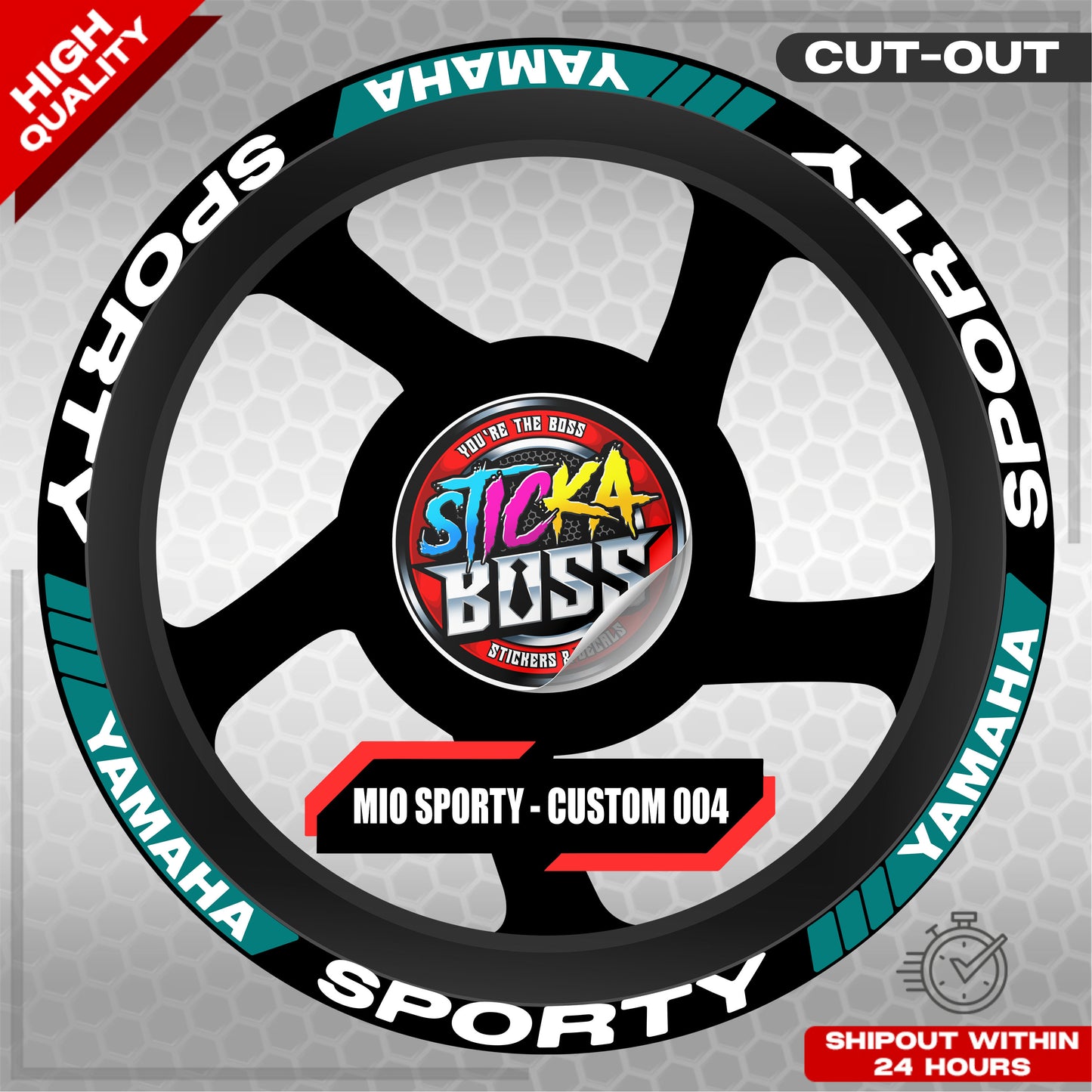 MIO SPORTY MAG STICKER SET ( 2 MAGS ) - CUSTOM 004 | VINYL WATERPROOF CUT-OUT DECALS