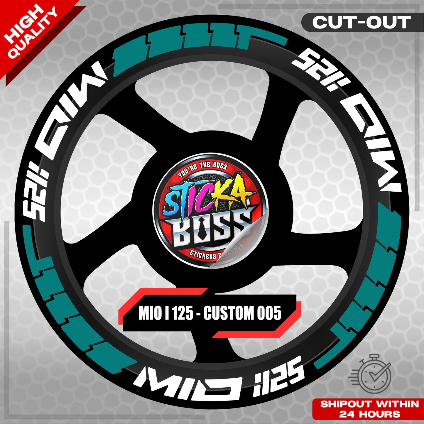 MIO I 125 MAG STICKER SET  ( 2 MAGS ) - CUSTOM 005 | VINYL WATERPROOF CUT-OUT DECALS
