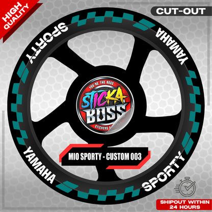 MIO SPORTY MAG STICKER SET ( 2 MAGS ) - CUSTOM 003 | VINYL WATERPROOF CUT-OUT DECALS