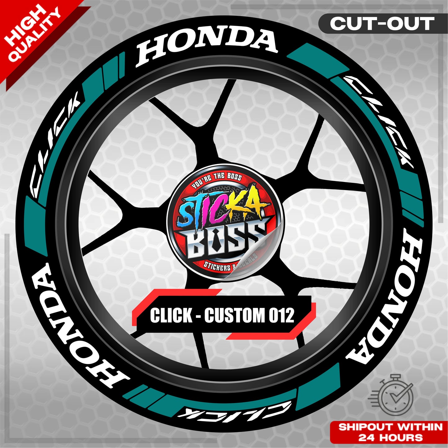 CLICK 125 / 150 / 160 MAG STICKER SET  ( 2 MAGS ) - CUSTOM 012 | VINYL WATERPROOF CUT-OUT DECALS