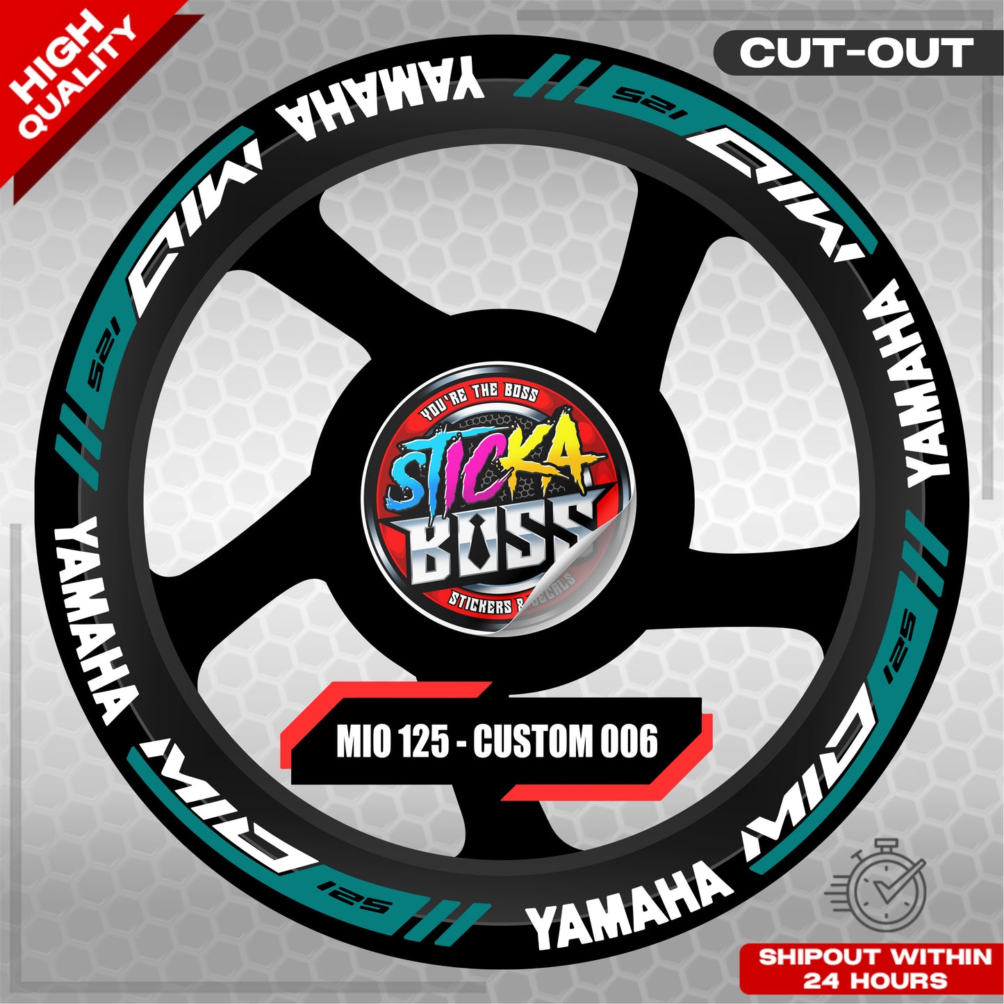 MIO 125  MAG STICKER SET  ( 2 MAGS ) - CUSTOM 006 | VINYL WATERPROOF CUT-OUT DECALS