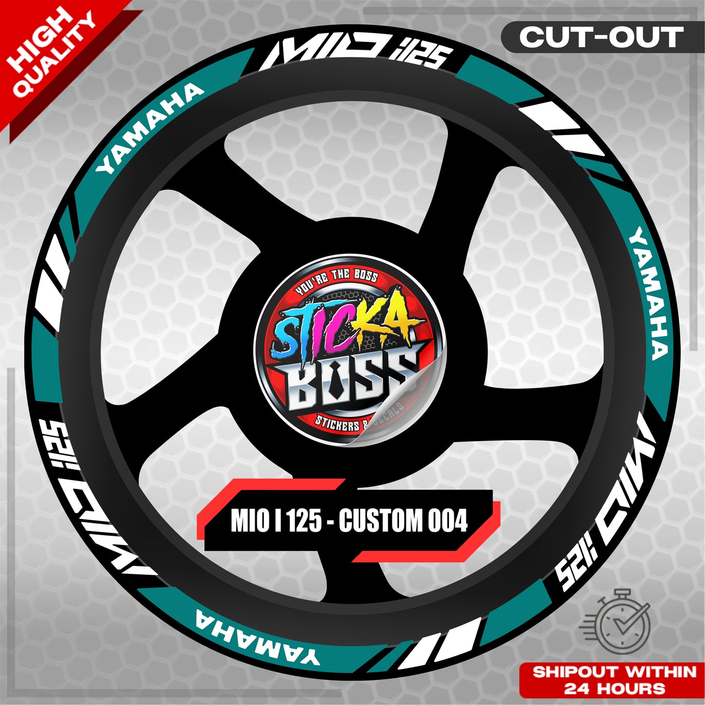 MIO I 125 MAG STICKER SET  ( 2 MAGS ) - CUSTOM 004 | VINYL WATERPROOF CUT-OUT DECALS