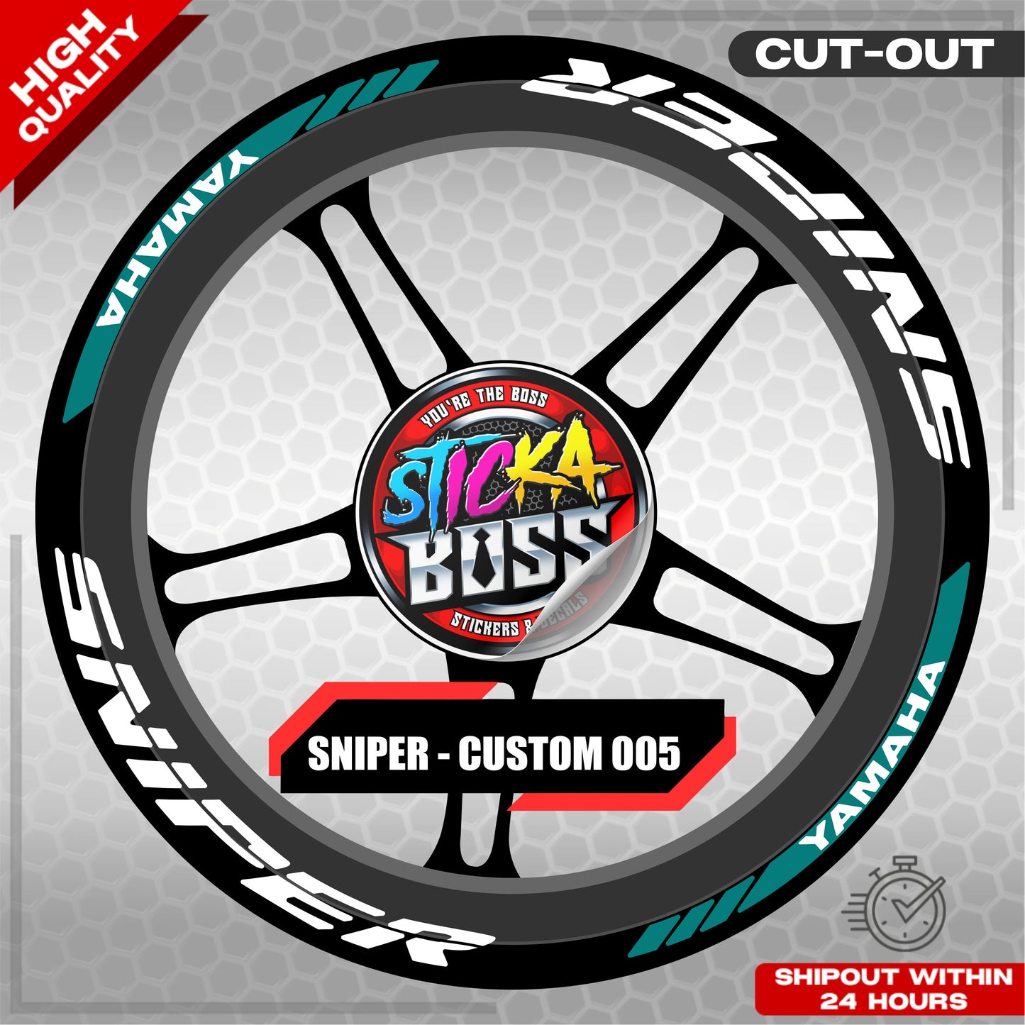 SNIPER 150 / 155 MAGS STICKER SET  ( 2 MAGS ) - CUSTOM 005 | VINYL WATERPROOF CUT-OUT DECALS