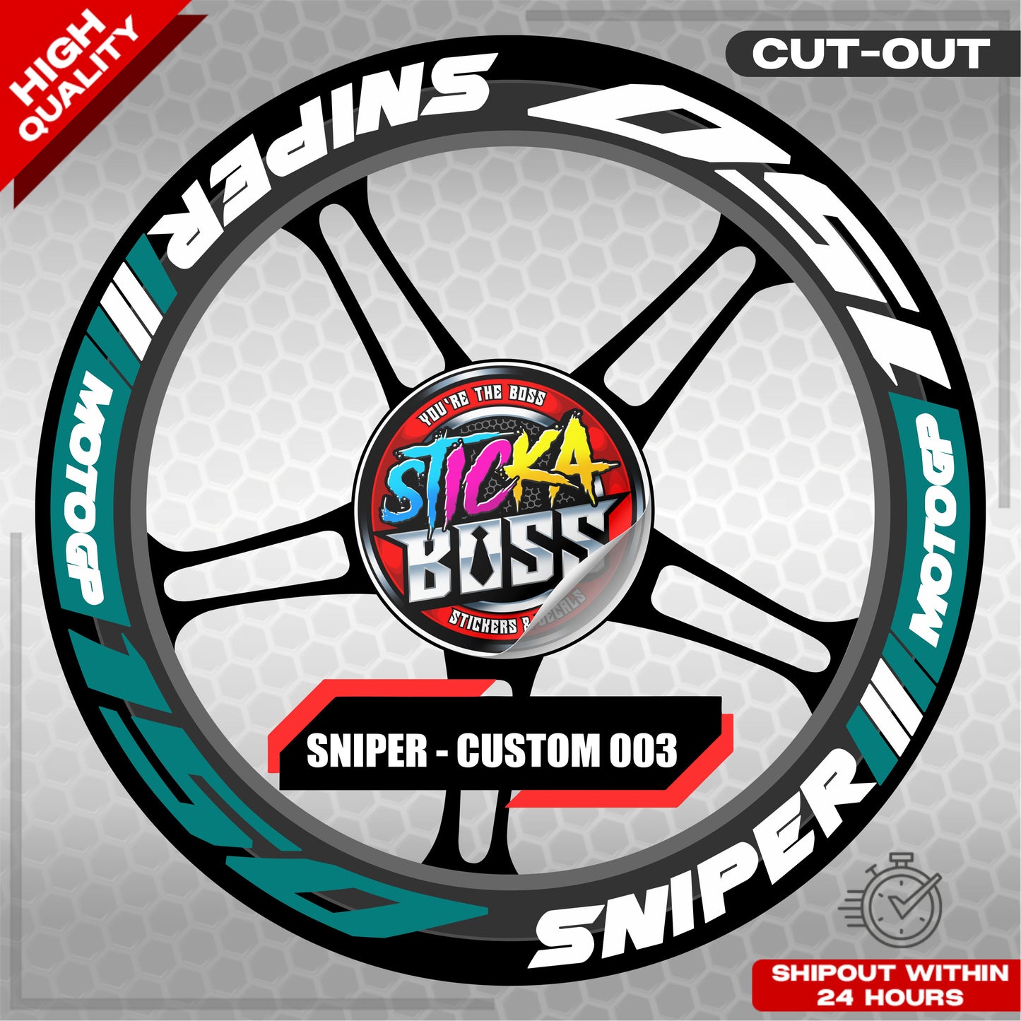 SNIPER 150 / 155 MAGS STICKER SET  ( 2 MAGS ) - CUSTOM 003 | VINYL WATERPROOF CUT-OUT DECALS