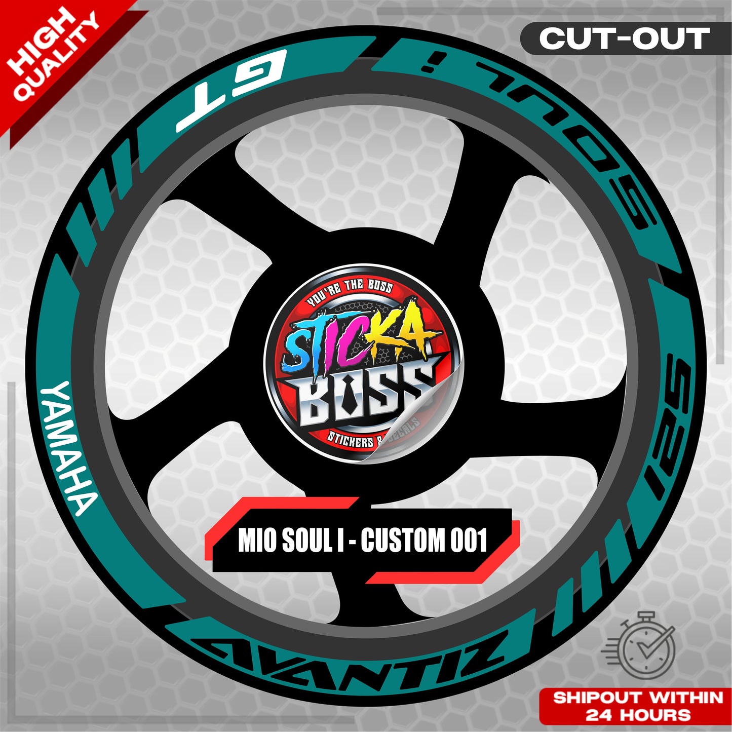 MIO SOUL I 125 MAGS STICKER SET  ( 2 MAGS ) - CUSTOM 001 | VINYL WATERPROOF CUT-OUT DECALS