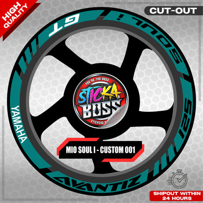 MIO SOUL I 125 MAGS STICKER SET  ( 2 MAGS ) - CUSTOM 001 | VINYL WATERPROOF CUT-OUT DECALS