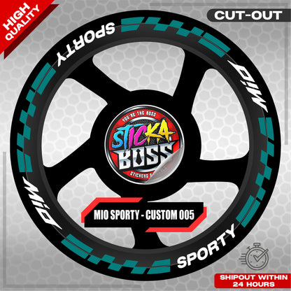 MIO SPORTY MAG STICKER SET ( 2 MAGS ) - CUSTOM 005 | VINYL WATERPROOF CUT-OUT DECALS