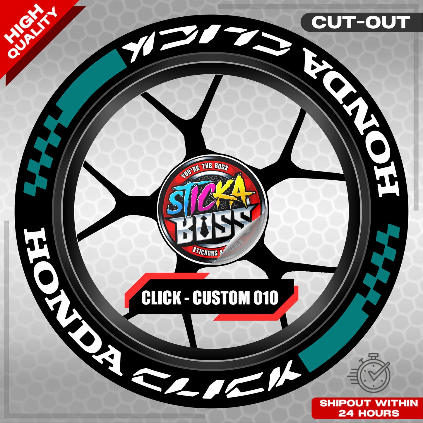 CLICK 125 / 150 / 160 MAG STICKER SET  ( 2 MAGS ) - CUSTOM 010 | VINYL WATERPROOF CUT-OUT DECALS